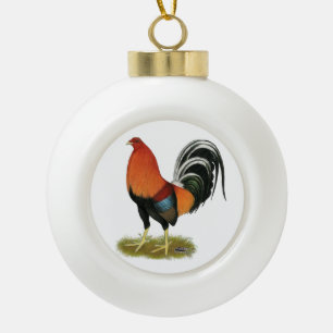 Gamecock Wheaten Rooster Keramische Bal Ornament