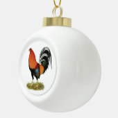 Gamecock Wheaten Rooster Keramische Bal Ornament (Rechts)