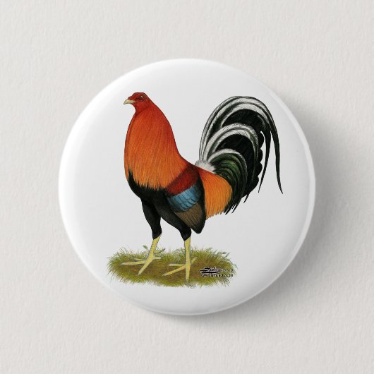 Gamecock Wheaten Rooster Ronde Button 5,7 Cm (Voorkant)