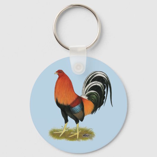 Gamecock Wheaten Rooster Sleutelhanger (Voorkant)