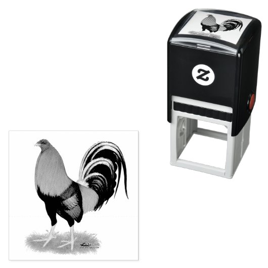 Gamecock Wheaten Rooster Zelfinktende Stempel (In situ)