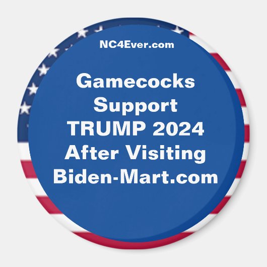 Gamecocks ondersteunen TRUMP 2024 na koelkast Magneet (Voorkant)