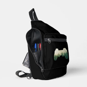 Gamecontroller en bosnatuur sling bag
