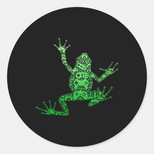 Gamecontroller Mannen Jongens Kinderen Tieners - V Ronde Sticker (Voorkant)