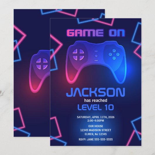 Gamecontroller Tiener Videospel Gamer Verjaardag Kaart (Voorkant / Achterkant)