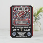 Gameday Bling Football Party Big Game Bowl Game Kaart (Staand voorkant)