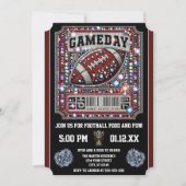 Gameday Bling Football Party Big Game Bowl Game Kaart (Voorkant)