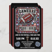 Gameday Bling Football Party Big Game Bowl Game Kaart (Voorkant / Achterkant)