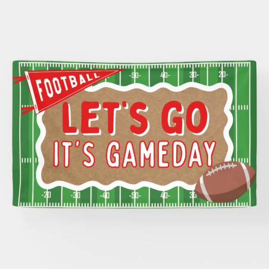 Gameday Football Party Banner Verjaardag Watch Par (Horizontaal)