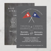 Gameday Football Team Pennants Shower Uitnodiging (Voorkant / Achterkant)