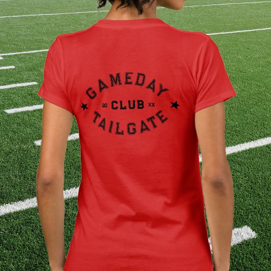 Gameday Tailgate Club Aangepast Jaar Rood Football T-shirt