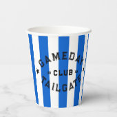 Gameday Tailgate Club Blue Stripe Custom Party Papieren Bekers (Achterkant)