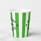 Gameday Tailgate Club Green Stripe Custom Party Papieren Bekers (Links)