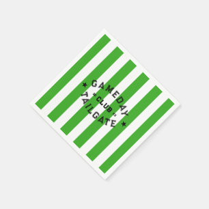 Gameday Tailgate Club Green Stripe Custom Party Servet