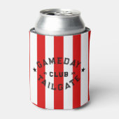 Gameday Tailgate Club Red Stripe Custom Party Blikjeskoeler (Blikje Voorkant)
