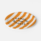 Gameday Tailgate Club Red Stripe Custom Party Papieren Bordje (Gekanteld)