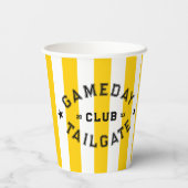 Gameday Tailgate Club Yellow Stripe Custom Party Papieren Bekers (Achterkant)