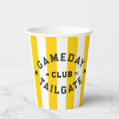 Gameday Tailgate Club Yellow Stripe Custom Party Papieren Bekers (Voorkant)