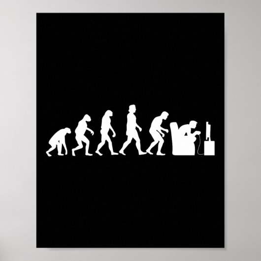 Gameevolutie Funny Retro Video Game Gamer Nerd Poster (Voorkant)
