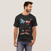 GameFowl American Flag sparring Rooster Gaff game  T-shirt (Voorkant volledig)