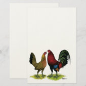 Gamefowl Pair Briefpapier (Voorkant / Achterkant)