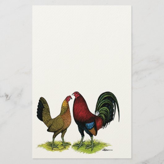 Gamefowl Pair Briefpapier (Voorkant)