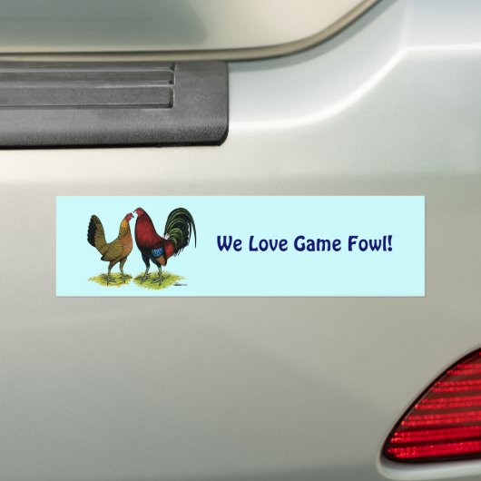 Gamefowl Pair Bumpersticker (Op auto)