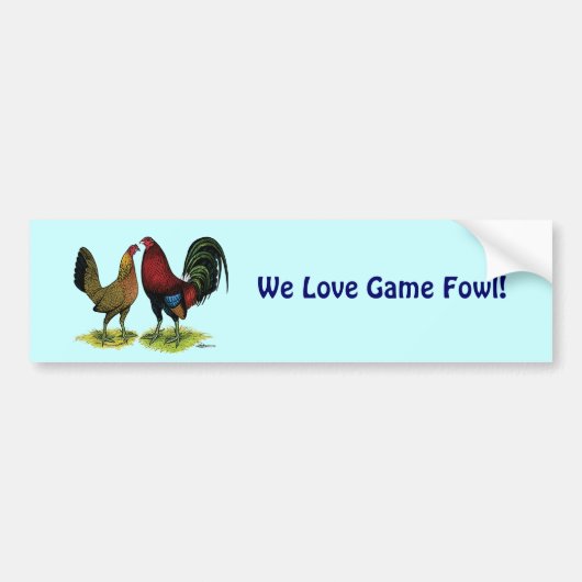 Gamefowl Pair Bumpersticker (Voorkant)