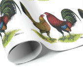 Gamefowl Pair Cadeaupapier (Rol Hoek)
