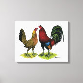 Gamefowl Pair Canvas Afdruk (Voorkant)
