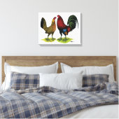 Gamefowl Pair Canvas Afdruk (Insitu (Slaapkamer))