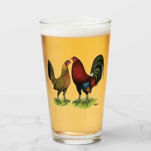 Gamefowl Pair Glas (Voorkant gevuld)