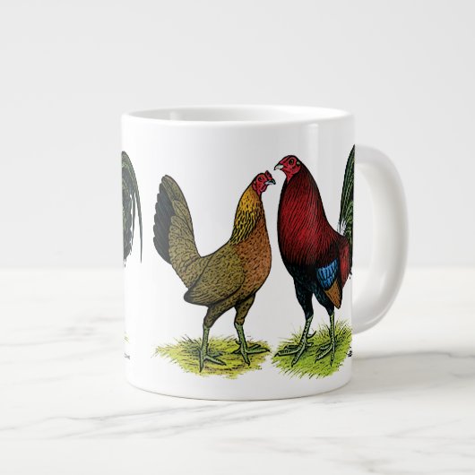 Gamefowl Pair Grote Koffiekop (Voorkant rechts)