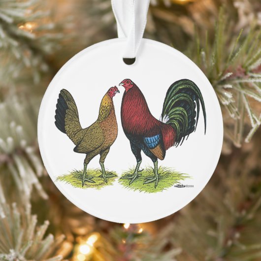 Gamefowl Pair Ornament (Boom)