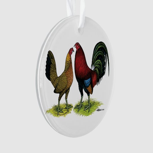 Gamefowl Pair Ornament (voorkant)