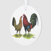 Gamefowl Pair Ornament (voorkant)