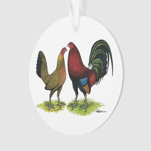 Gamefowl Pair Ornament (voorkant)