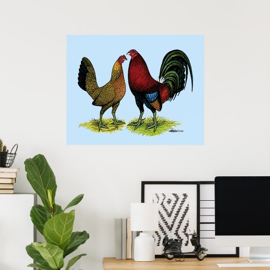 Gamefowl Pair Poster (Thuiskantoor)