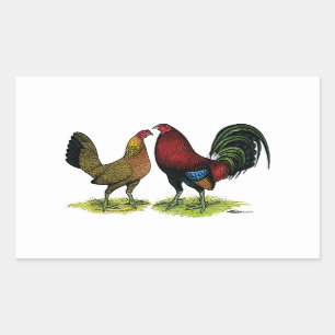 Gamefowl Pair Rechthoekige Sticker