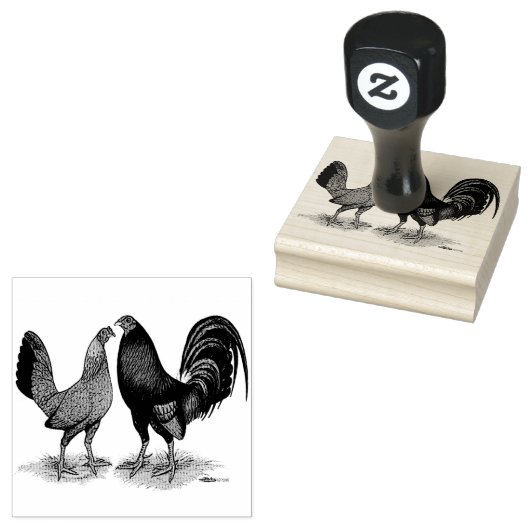 Gamefowl Pair Rubberstempel (Gestempeld)