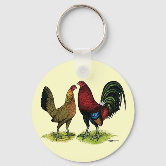 Gamefowl Pair Sleutelhanger (Voorkant)