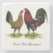 Gamefowl Pair Stenen Onderzetter (Voorkant)