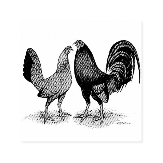 Gamefowl Pair Zelfinktende Stempel (Design)