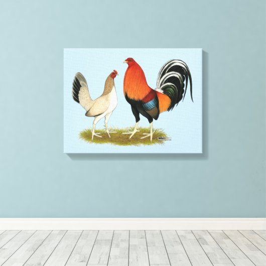 Gamefowl Wheatens Canvas Afdruk (Insitu (Houten vloer))
