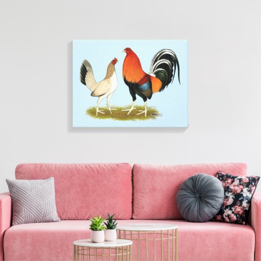Gamefowl Wheatens Canvas Afdruk (Insitu (Woonkamer))