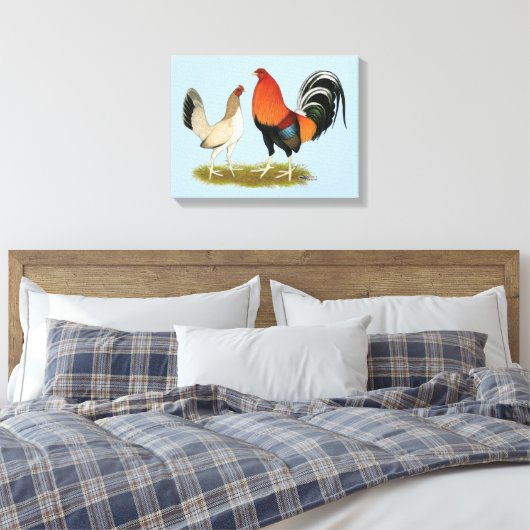Gamefowl Wheatens Canvas Afdruk (Insitu (Slaapkamer))