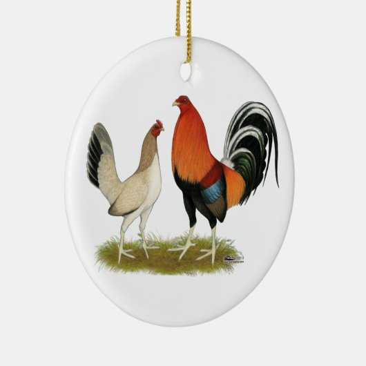 Gamefowl Wheatens Keramisch Ornament (Rechts)