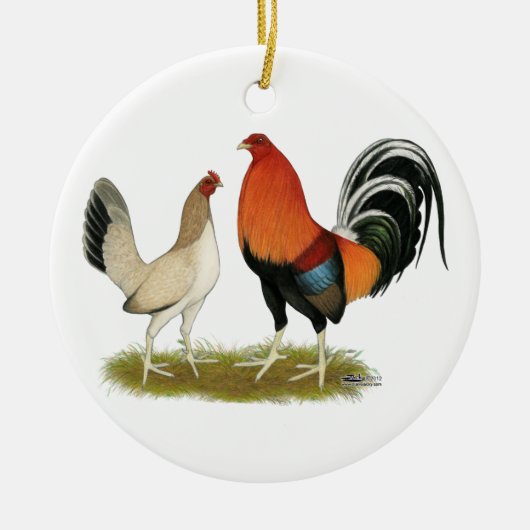 Gamefowl Wheatens Keramisch Ornament (Voorkant)