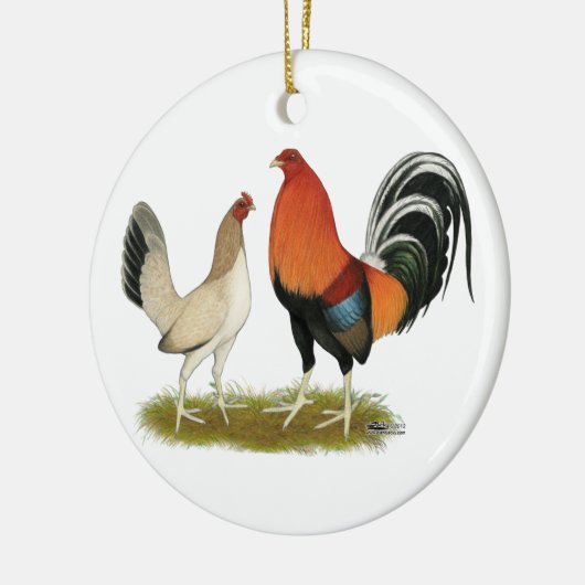 Gamefowl Wheatens Keramisch Ornament (Links)
