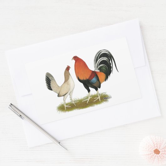 Gamefowl Wheatens Rechthoekige Sticker (Envelop)